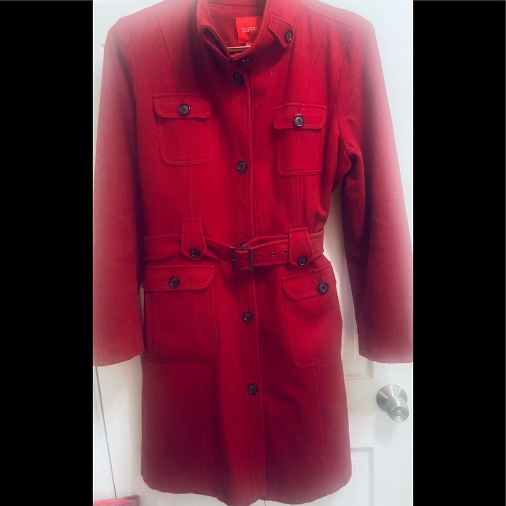 Cranberry red Wool jacket.